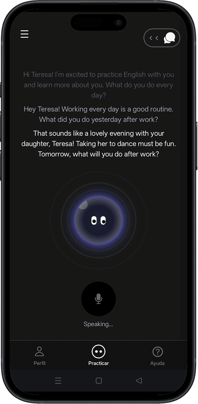 Pantalla de la app Lingual